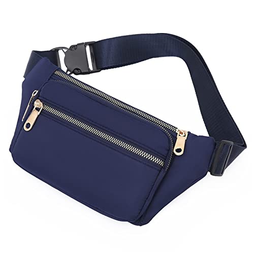 SSWERWEQ Crossbody Bag New Women Waist Bag Zipper Chest Bag Outdoor Sports Crossbody Bag Casual Travel Belt Bag Pocket Money Pouch Bags (Color : Blue) von SSWERWEQ