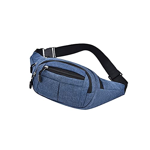 SSWERWEQ Crossbody Bag Taille Tasche für Männer, Oxford Tuch Wasserabweisende Handy Aufbewahrungstasche, sportlicher und lässiger Kreuzkörper-Brusttasche für Frauen (Color : Blue) von SSWERWEQ