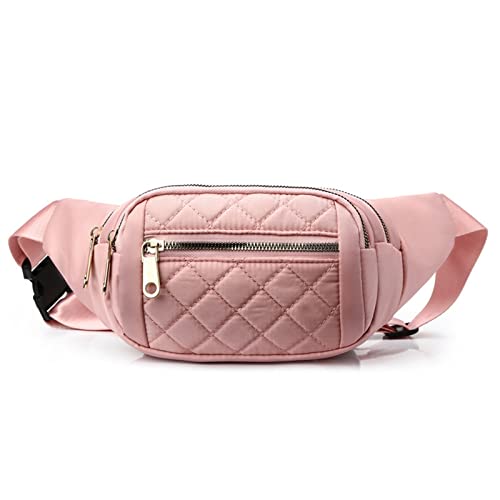 SSWERWEQ Crossbody Bag Waist Bag for Women Female Sports Bum Bag Banana Bag Chest Pocket Casual Small Shoulder Money Pouch Purse (Color : Pink) von SSWERWEQ