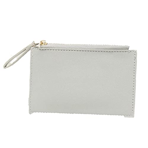 SSWERWEQ Damen Schultertaschen Women Wallets Zipper Leather Purse Mini Key Chain Small Wallet Multi-Card Bit Card Holder Card Holder (Color : Grijs) von SSWERWEQ