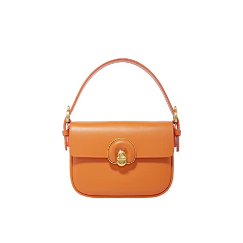 SSWERWEQ Damen schultertaschen Design leather womens bag messenger bag womens all-match one-shoulder high-end portable small square bag (Color : Orange) von SSWERWEQ