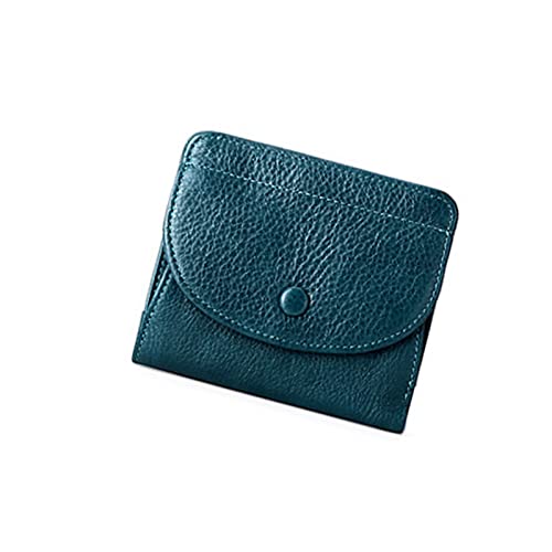 SSWERWEQ Geldbeutel Damen Echtleder Brieftasche Kreditkarteninhaber Frauen Geldbörse Echtes Leder Mode Brieftaschen (Color : Blue) von SSWERWEQ