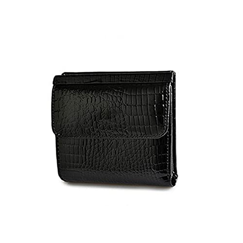 SSWERWEQ Geldbeutel Damen Mini Frauen Geldbörse Echtes Leder Brieftaschen HASP Kurze BOOTEL BOTEL Smell Well BOTELETEN Münze Geldbörsen (Color : Black) von SSWERWEQ