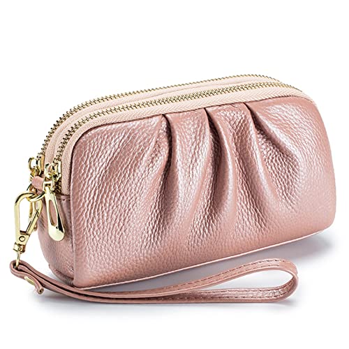 SSWERWEQ Geldbeutel Damen New All-Match High-end Clutch Bag Western Style Large-Capacity Temperament Women Wallet (Color : Pink) von SSWERWEQ