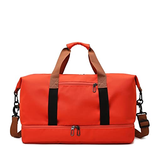 SSWERWEQ Handtasche Sport Bag with Shoe Organizer Bag Dry and Wet Separation Travel Bag Handbag Weekend Bag Overnight Bag Yoga Fitness Bag (Color : Red) von SSWERWEQ