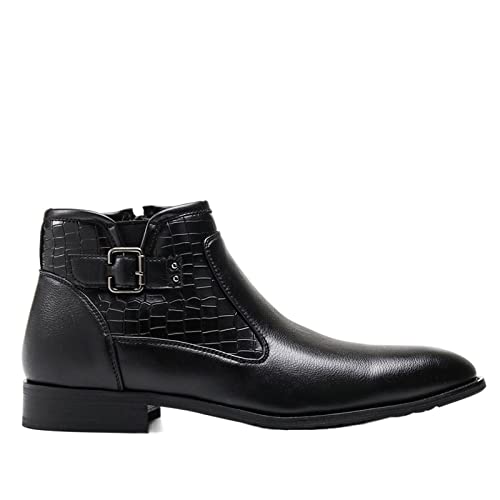 SSWERWEQ Herrenschuhe Men's Winter Shoes Warm Comfortable With Zipper Leather Men Winter Boots (Color : DM5281C1, Size : 42 EU) von SSWERWEQ