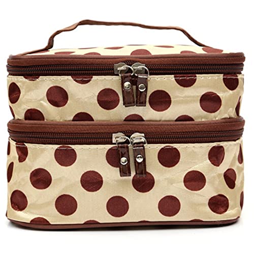 SSWERWEQ Kosmetikbeutel Cosmetic Bag Zipper Makeup Bags Woman Cosmetic Bag Big Storage Travel Cosmetic Bags (Color : Bruin) von SSWERWEQ