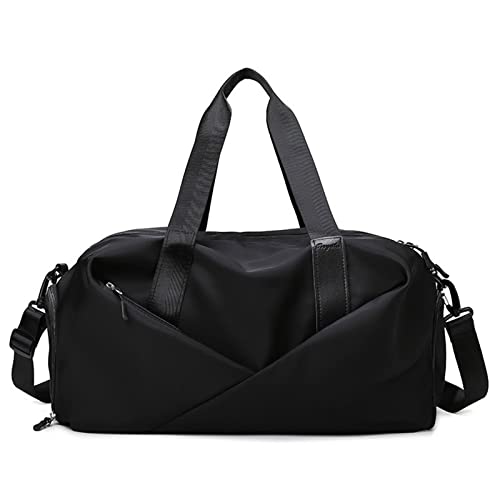 SSWERWEQ Reisetaschen Damen Sport Sporttasche Travel Dry Wet Bag Handtasche Praktische Multifunktions-Schwimmtasche Schulter Messenger (Color : Black, Size : L) von SSWERWEQ