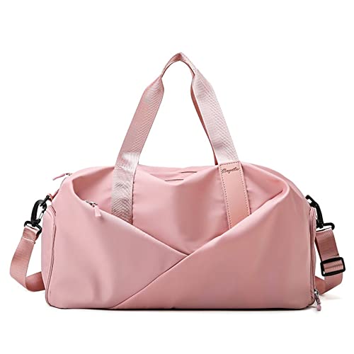 SSWERWEQ Reisetaschen Damen Sport Sporttasche Travel Dry Wet Bag Handtasche Praktische Multifunktions-Schwimmtasche Schulter Messenger (Color : Pink, Size : S) von SSWERWEQ