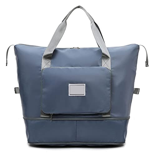 SSWERWEQ Reisetaschen Hot Folding Reisetaschen für Frauen wasserdichte Tote Reisegepäck Taschen Große Kapazität Multifunktionale Reise Duffle Bags Handtasche (Color : Blue) von SSWERWEQ