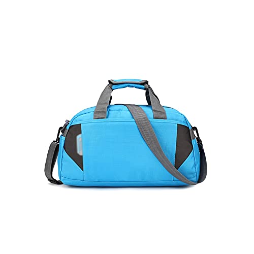 SSWERWEQ Reisetaschen Mode Männer Frauen Training Gym Bag Nylon Ultralight Reise Sporttaschen Für Fitness Yoga Handtasche Kurzurlaub Gepäck Handtasche (Color : Blue, Size : L) von SSWERWEQ