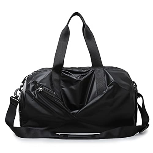 SSWERWEQ Reisetaschen Outdoor Herren Sporttasche mit Schuhfach Reisegepäck Taschen wasserdichte Damen Fitness Tasche Seesack (Color : Black) von SSWERWEQ
