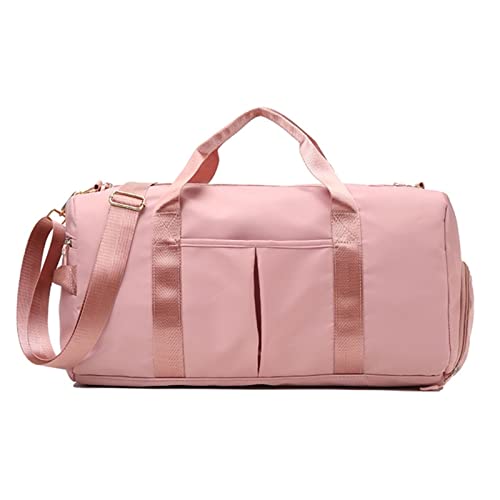 SSWERWEQ Reisetaschen Sporttasche für Frauen mit Schuhfach, strapazierfähige, leichte Yoga-große Handtasche (Color : Pink) von SSWERWEQ