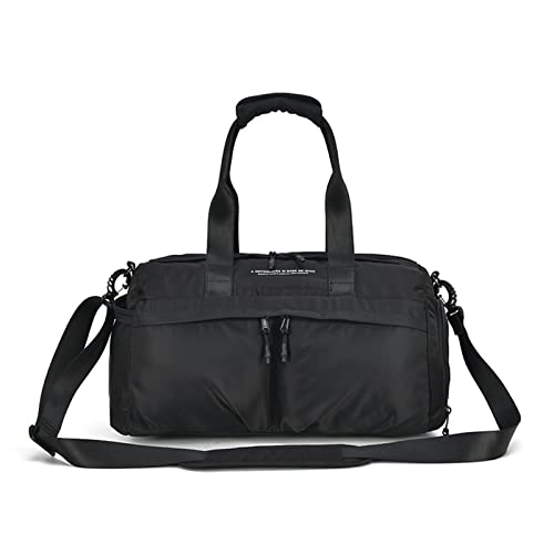 SSWERWEQ Reisetaschen Sporttasche für Männer, trocken und nass, Separate Sport-Fitnesstasche, große Kapazität, wasserdicht, mit Schuhfach für Reisen, Yoga-Training (Color : Black) von SSWERWEQ