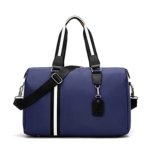SSWERWEQ Reisetaschen Unisex-Nylon-Damen-Reisetaschen, große Handtasche, Fitness-Wochenendtasche, Damen-Multifunktions-Duffle-Tasche für Männer (Color : Blue) von SSWERWEQ
