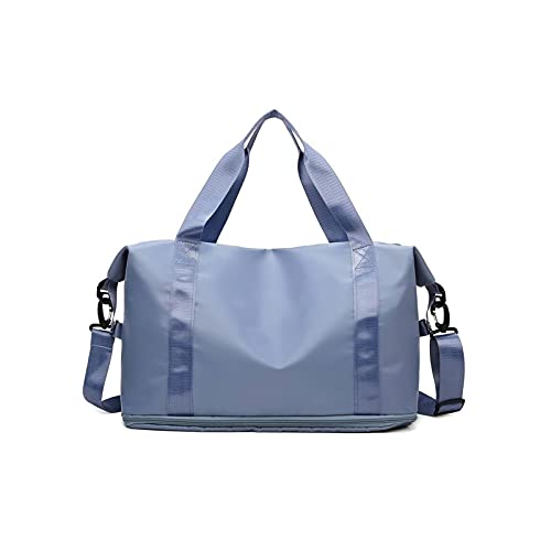 SSWERWEQ Reisetaschen wasserdichte Sport Fitness Tasche einstellbar Gym yogastasche große Reise Duffle Handtasche für Frauen Wochenende Reisende Tasche (Color : Blue) von SSWERWEQ