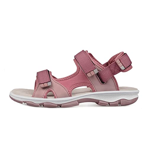 SSWERWEQ Sandalen für Damen Frauen Outdoor Sandalen Lässige flache Mode Rutschfeste Atmungsaktive Tragbare Weibliche Sommer Strand Trekking Schuhe (Color : Pink, Size : 40 EU) von SSWERWEQ