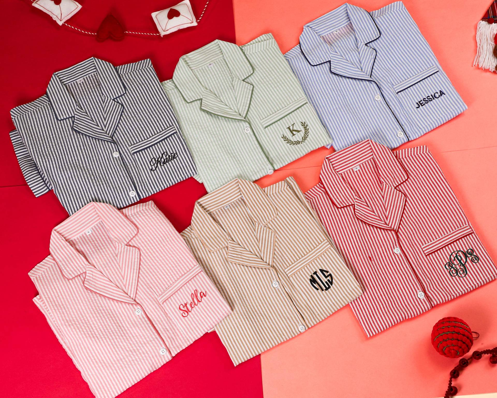 100% Baumwolle Familien Pyjamas Weihnachten Matching Herren Pyjama Set Paare Roter Weihnachtspyjama Benutzerdefinierte Pjs von SSweddings