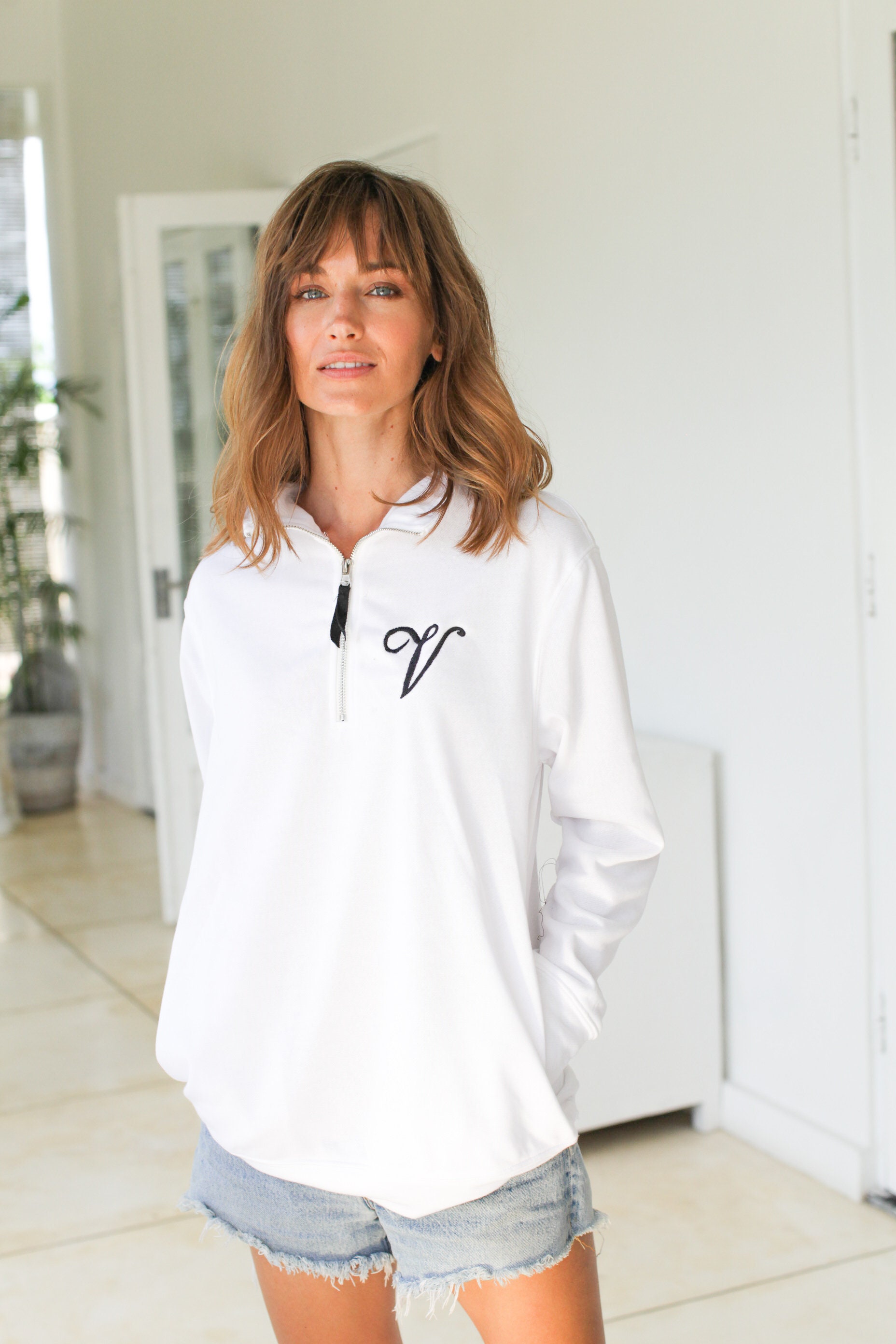 Monogramme Viertel Zip Pullover Sweatshirt, Weihnachtsgeschenk Für Sie von SSweddings