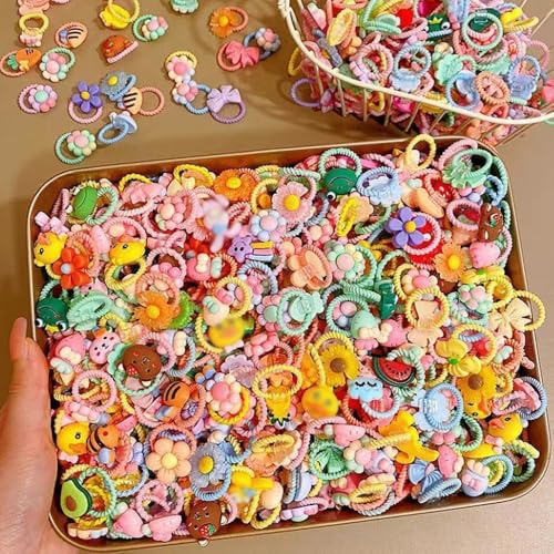SSyang 100 Stück Bunte Haargummis Mädchen, Baby Haargummi, Zopfgummis Mädchen, Elastische Zopfgummis Haargummi Kinder, Haargummi Baby, Haargummi Baby Feines Haar, Haargummi Set, für Mädchen und Babys von SSyang