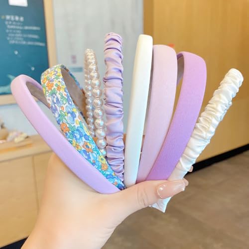 SSyang 8 Stück Haarreifen Mädchen, Haarreif Mädchen, Haarschmuck Blumen, Trachten Haarreif, Haarreifen Breit Rutschschutz, Verschiedene Modelle, für Damen, Mädchen, Verschiedene Frisuren von SSyang