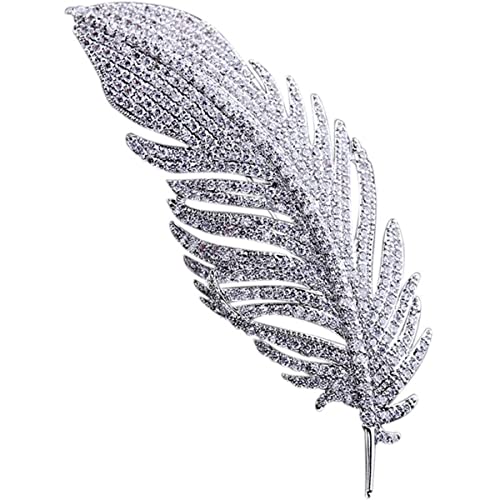Feder Retro Brosche Strickjacke Elegant Metall Brosche Kleid Dekoration Feder Brosche Feder Fashion Party Brosche für Frau Mädchen, für Alltag Feiertage Arbeit Hochzeiten Termine Geschenk Frauen von Tashce