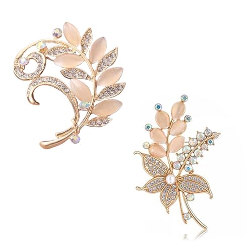 SSyang Perle Bogen Broschen Damen Brosche, 2 Stück Anstecknadeln Bogen infacher Perlen Pin Broschen,Legierung eingelegte künstliche Brosche Schmuck, 7.1cm,5.4cm,für Frauen kreativ und nützlich (Gold) von SSyang