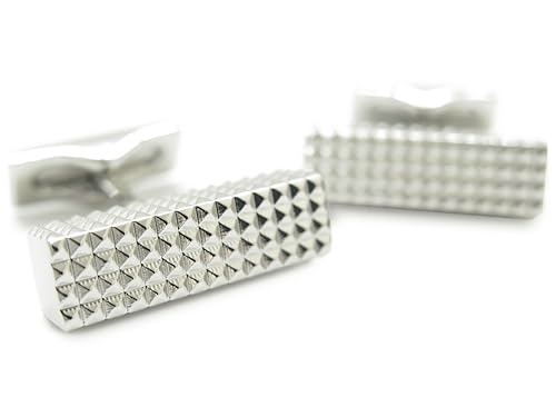 S.T. Dupont CL Rectangle Diamond Head Manschettenknopf, Weiß, Silber, Unisex, Erwachsene, Modebewusst von S.T. Dupont