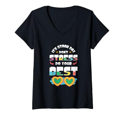 Damen STAAR Test Tag Shirt Motivation Schüler Lehrer Geschenk T-Shirt mit V-Ausschnitt Damen STAAR Test Tag Shirt Motivation Schüler Lehrer Geschenk T-Shirt mit V-Ausschnitt von STAAR Prüfung Schule Motivation Geschenk
