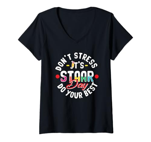 Damen STAAR Test Tag Shirt Motivation Schüler Lehrer Geschenk T-Shirt mit V-Ausschnitt Damen STAAR Test Tag Shirt Motivation Schüler Lehrer Geschenk T-Shirt mit V-Ausschnitt von STAAR Prüfung Schule Motivation Geschenk