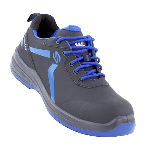 STABILUS Mika Herren Low Blue Arbeitsschuhe sportlicher S3 ESD Sicherheitsschuh Damen rutschfeste atmungsaktive metallfreie Fiberglas-Zehenkappe, Blau, 46 von STABILUS