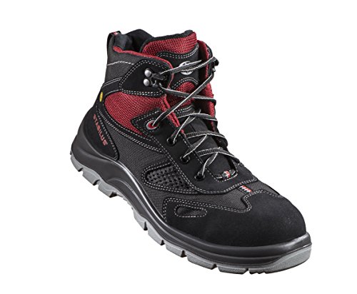 STABILUS EMIL MID ESD S1P Herren-Sicherheitsstiefel leichte Fiberglaskappe durchtrittsicher antistatisch, ESD-Protect (Rot-Schwarz, EU Schuhgrößensystem, Erwachsene, Herren, Numerisch, M, 45) von STABILUS