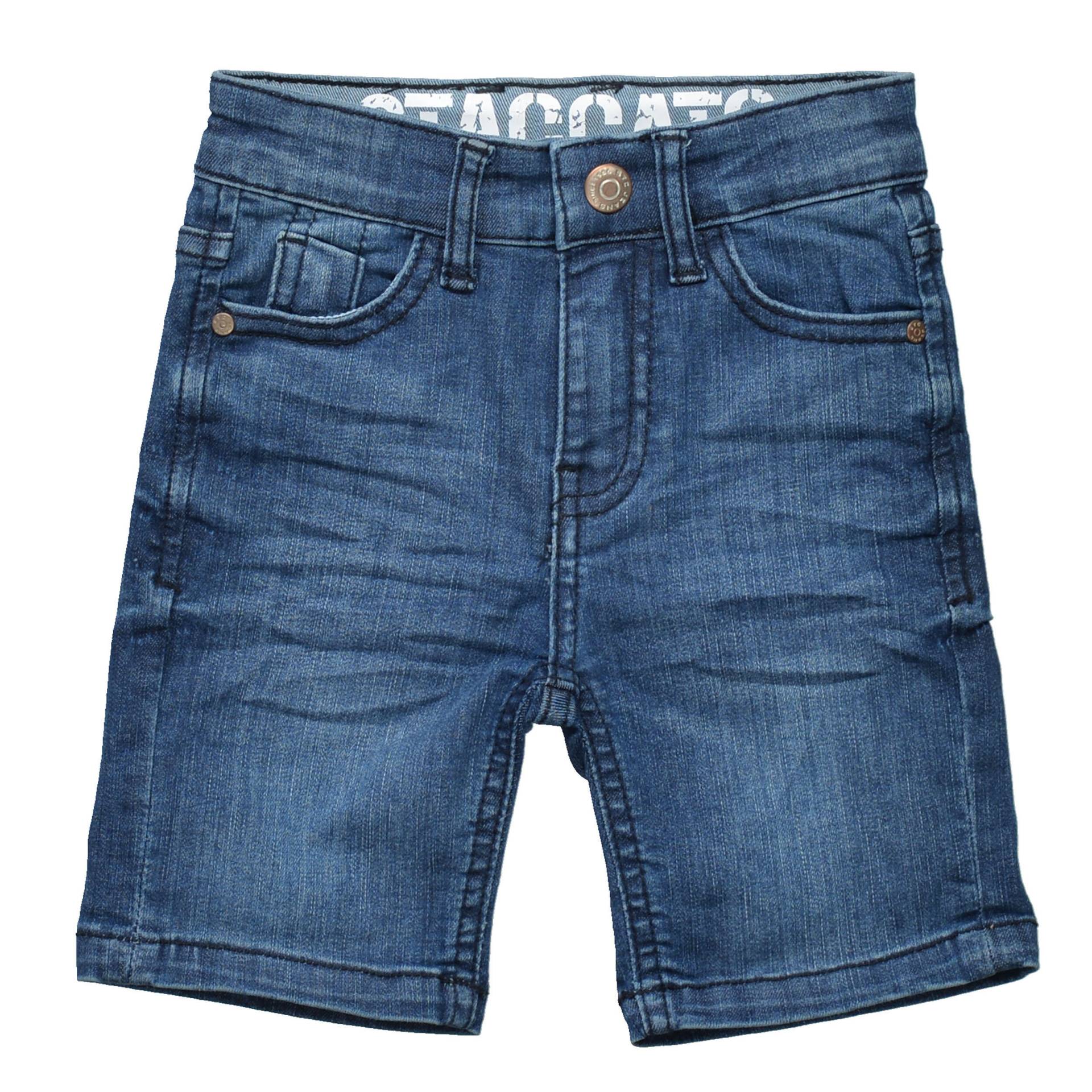 STACCATO - Jeans-Bermudas mit Leder-Badge mid blue denim - Gr. - 92 von STACCATO
