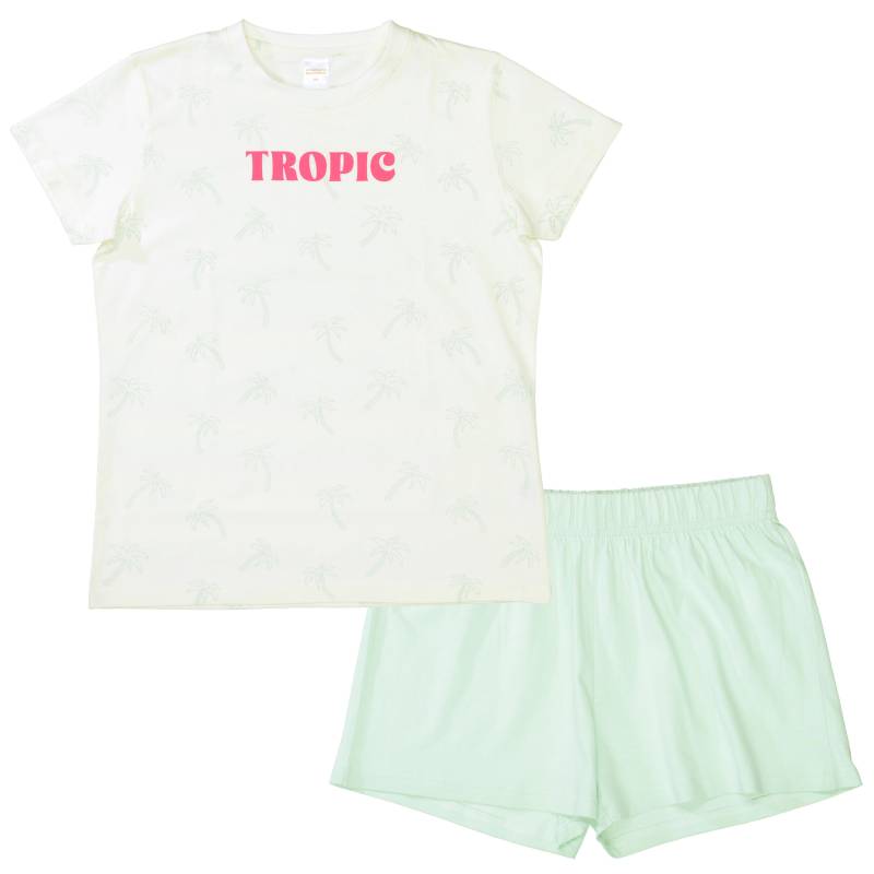 STACCATO - KG Shorty Pyjama s.white aop?+l.green - Gr. - 164 von STACCATO