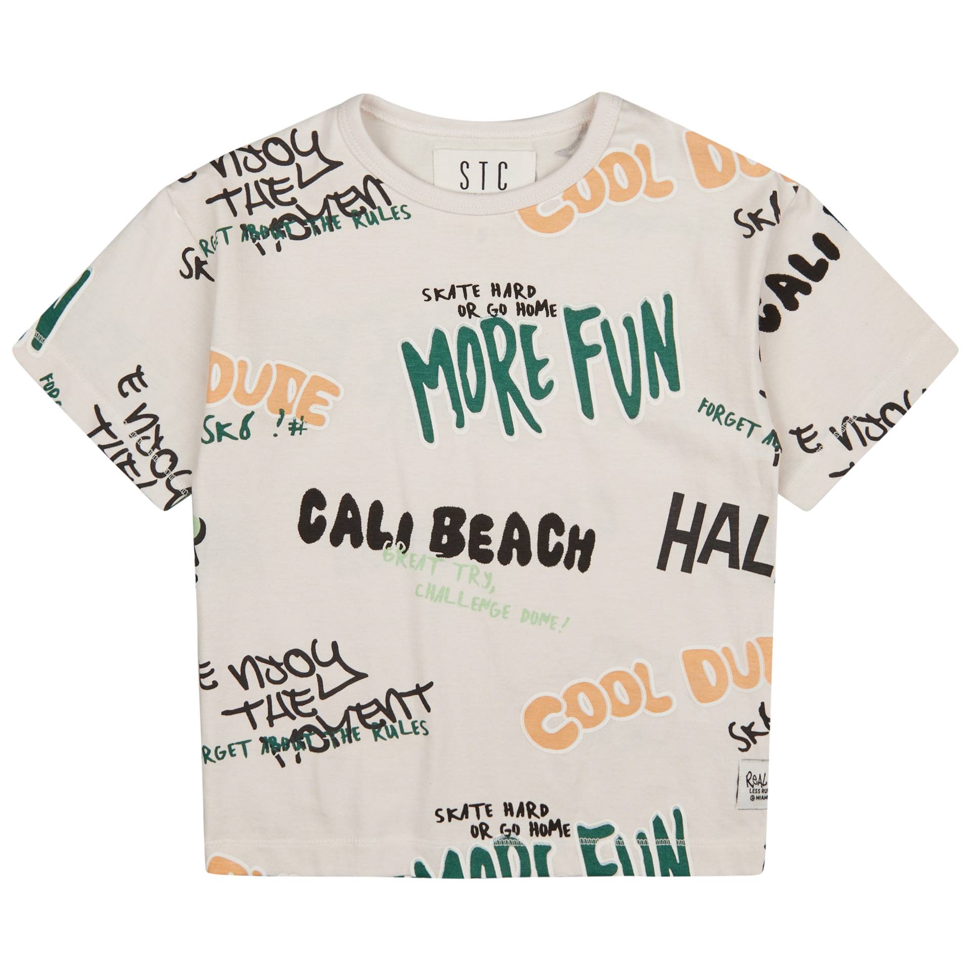 STACCATO - Kn.-T-Shirt, oversized light beige aop von STACCATO