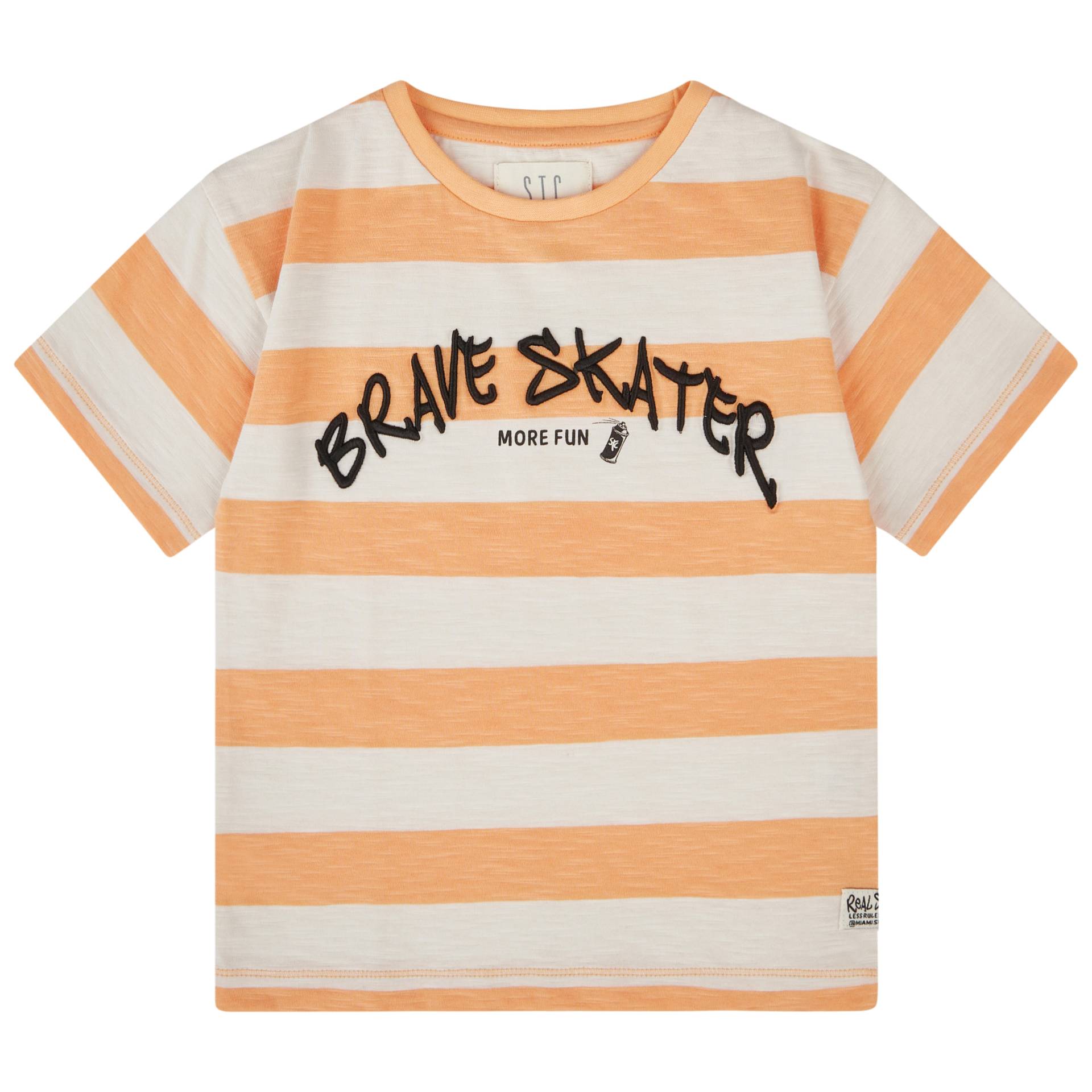 STACCATO - Kn.-T-Shirt, oversized soft orange str von STACCATO