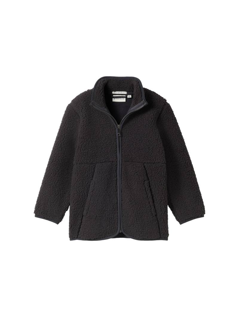 tom tailor kids - Teddy Sweatjacke mit Stehkragen heavy black von tom tailor kids