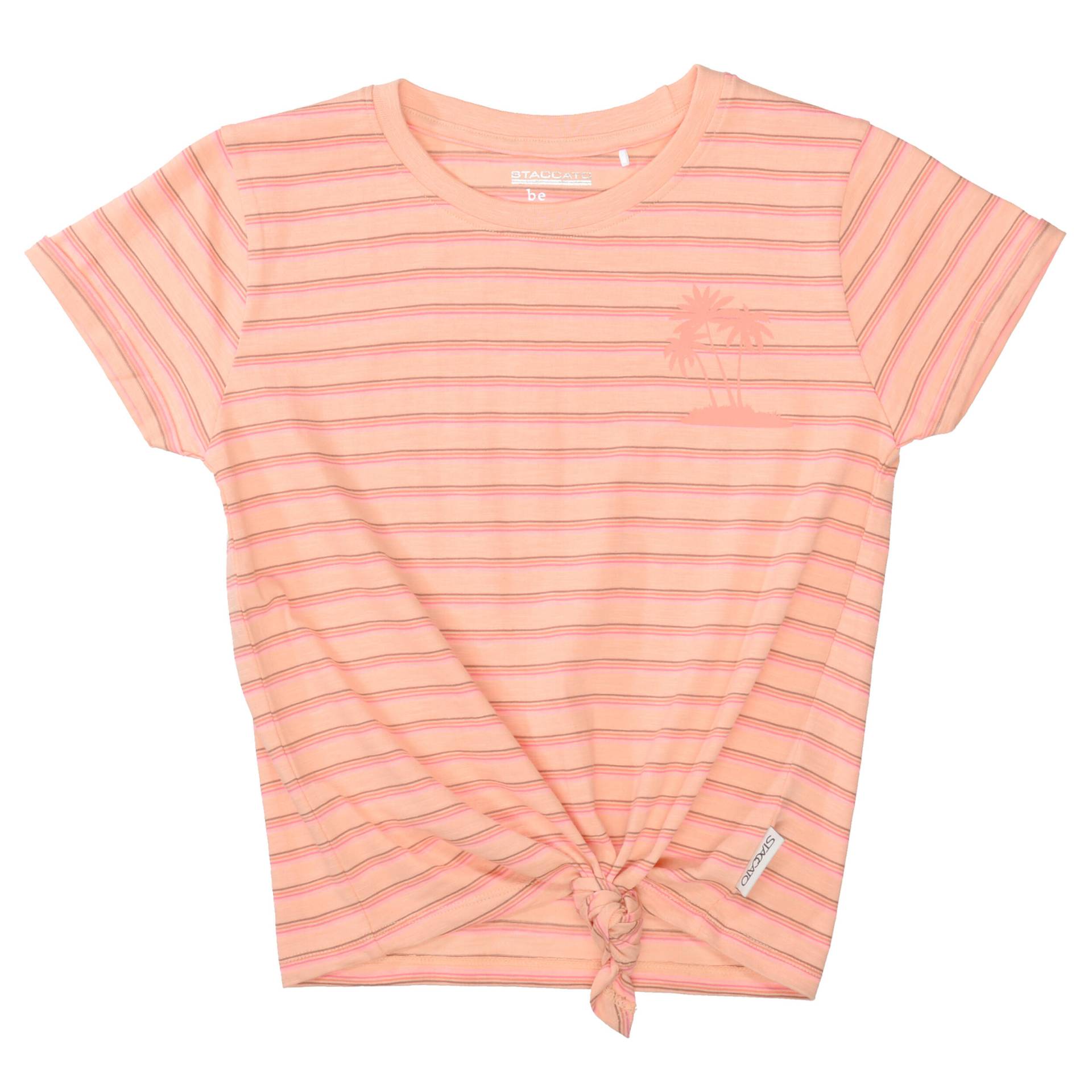 STACCATO - Md.-T-Shirt, Streifen peachy orange str - Gr. - 152 von STACCATO