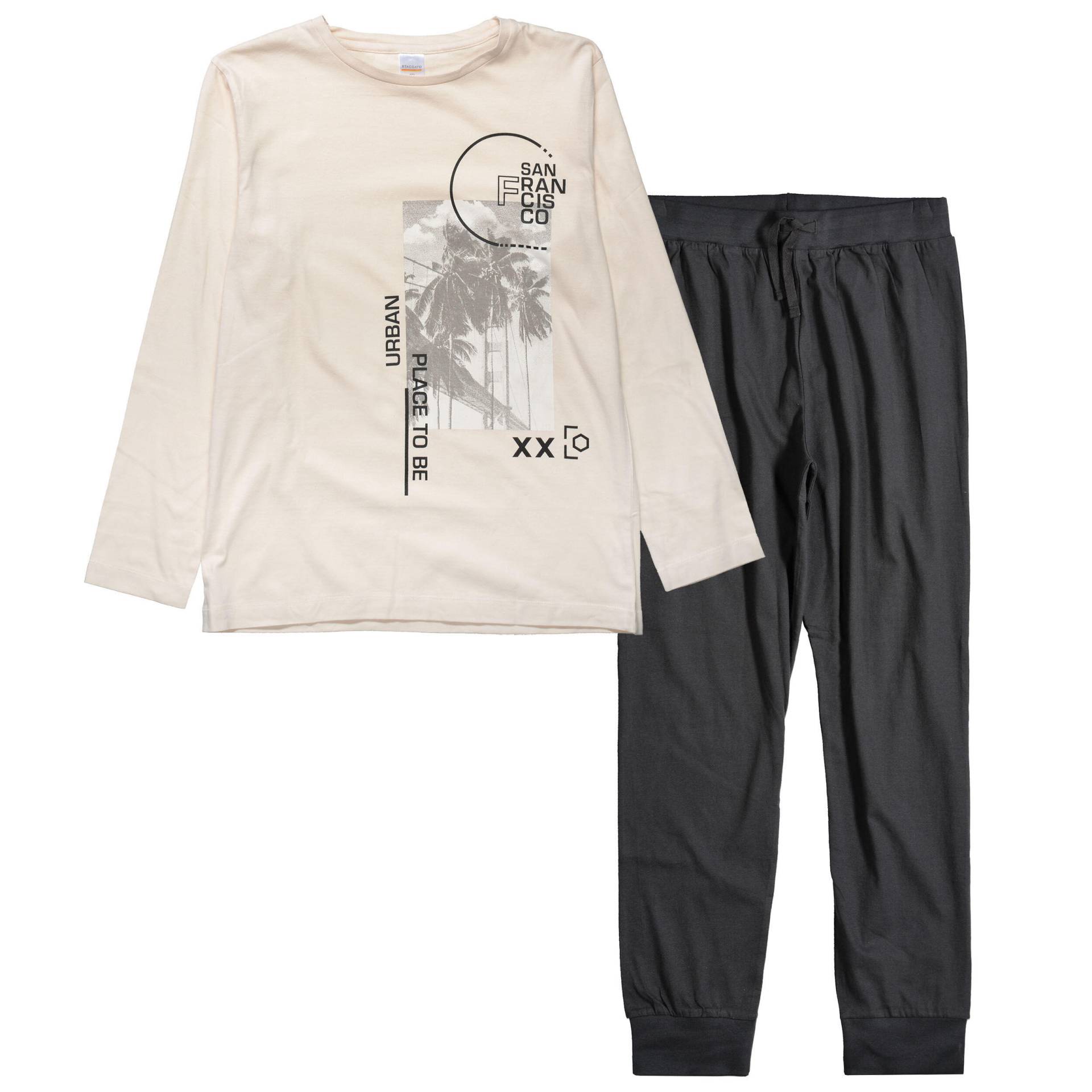 STACCATO - Pyjama mit Print s.sand?+dark grey - Gr. - 140 von STACCATO
