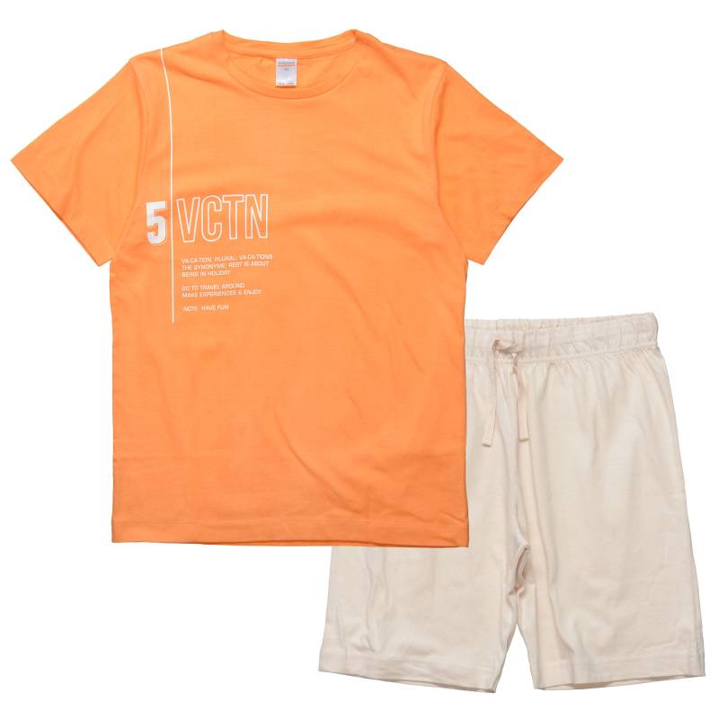 STACCATO - Shorty Pyjama mit Wording-Print bright orange?+s.sand - Gr. - 140 von STACCATO