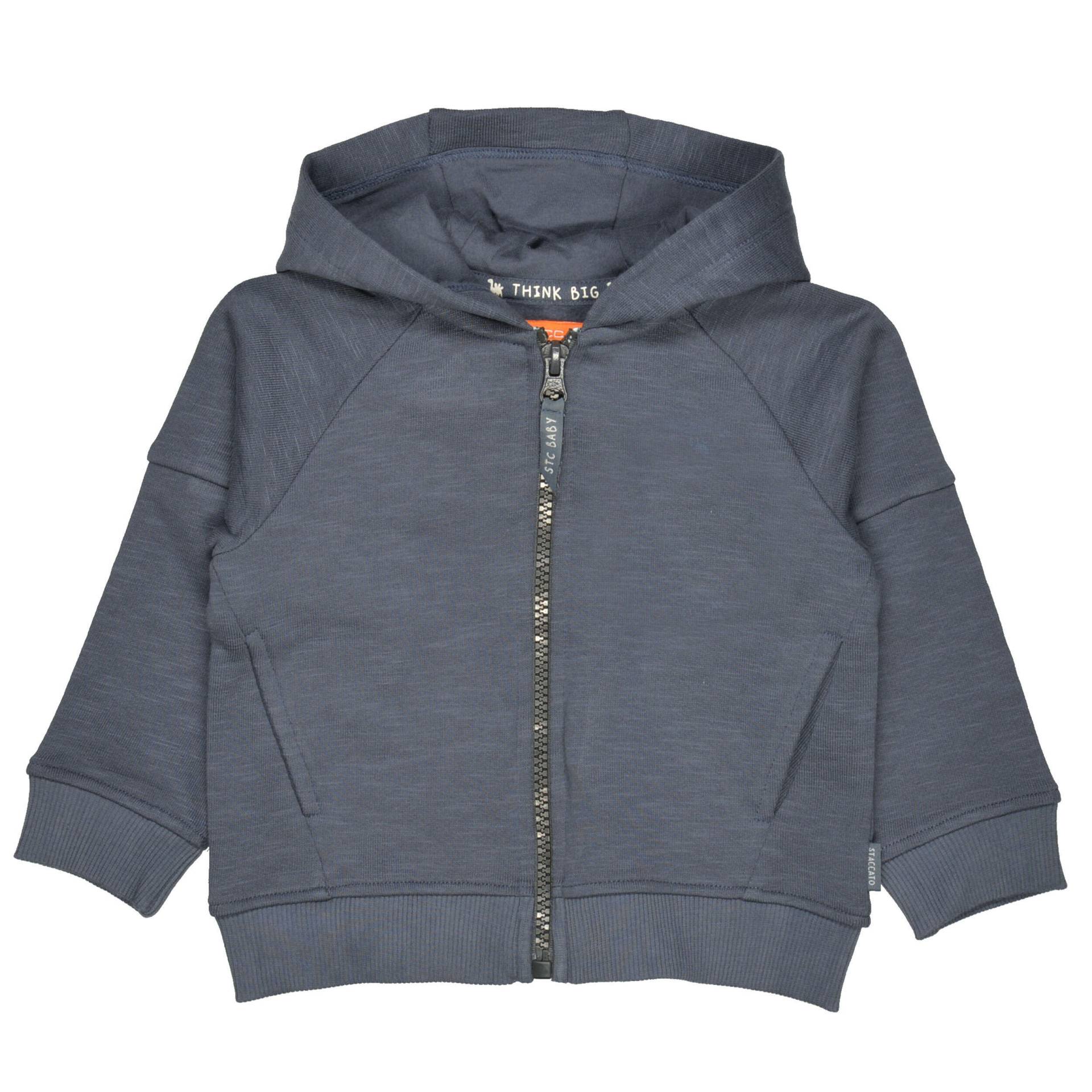 STACCATO - Sweatjacke mit überschnittenen Schultern steel - Gr. - 68 von STACCATO