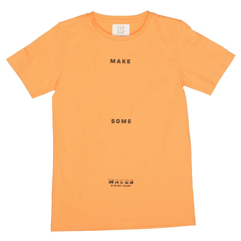 STACCATO - T-Shirt Slim Fit mit Wordings auf der Front sun orange - Gr. - 176 von STACCATO