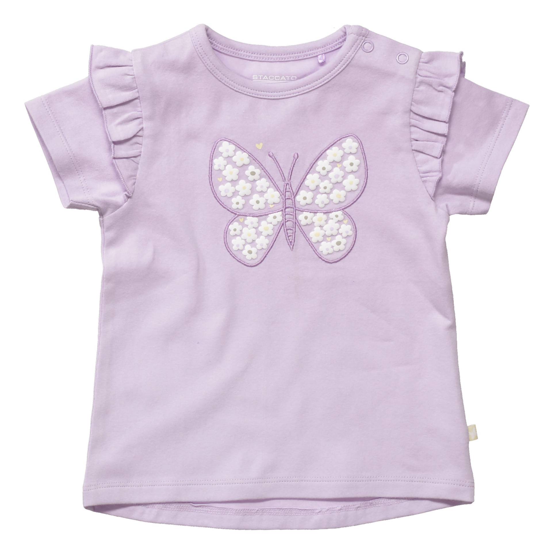 STACCATO - T-Shirt mit Schmetterling-Applikation pastel lilac - Gr. - 86 von STACCATO