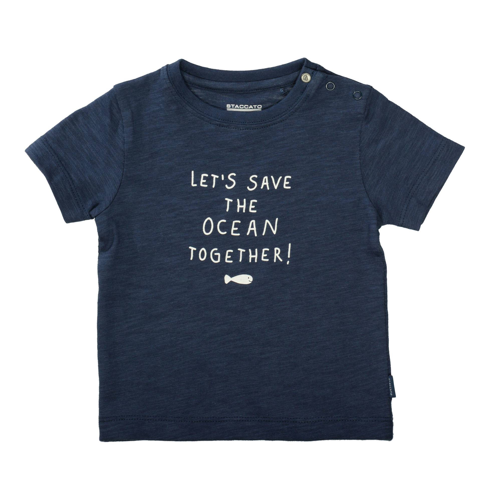 STACCATO - T-Shirt mit Wording marine - Gr. - 80 von STACCATO