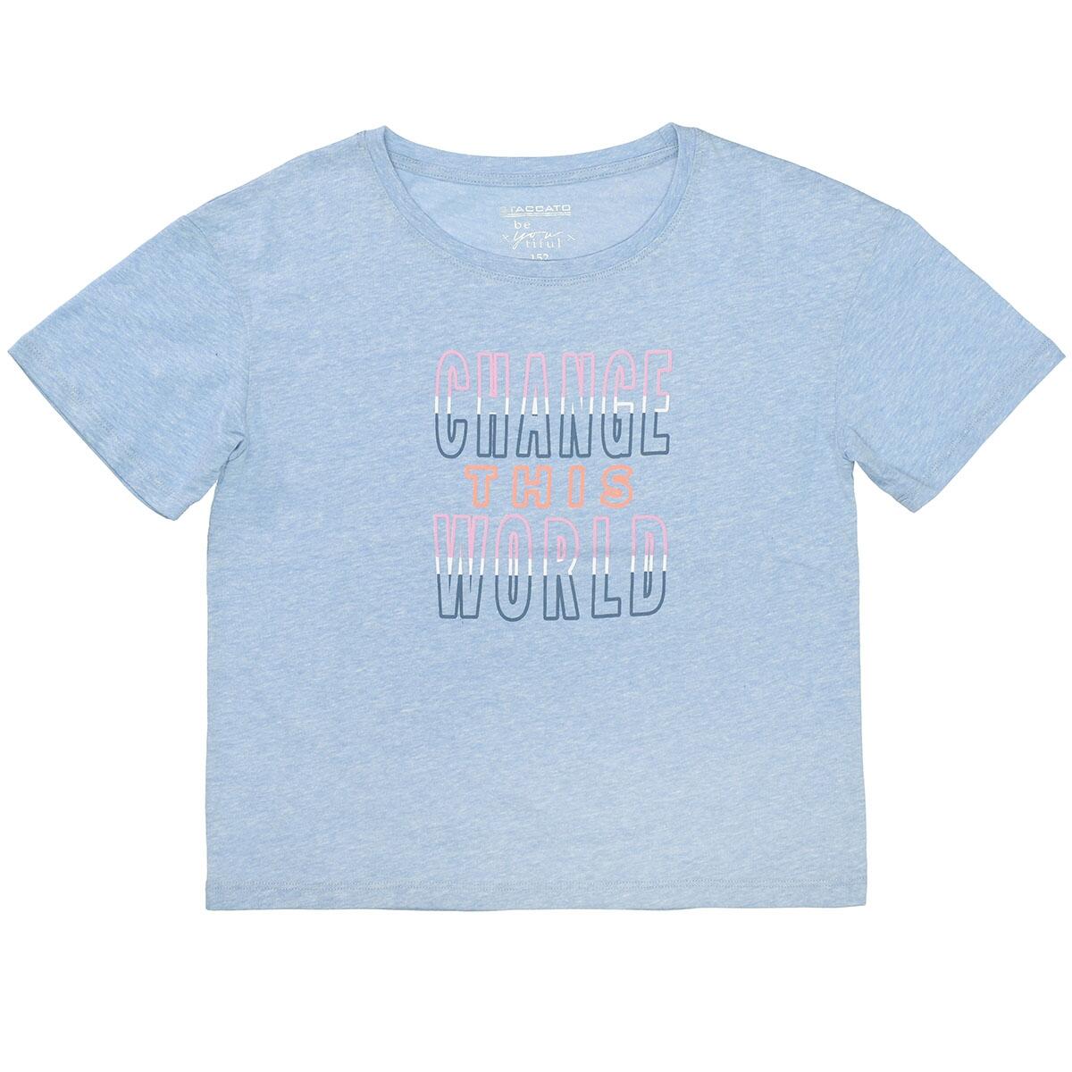 STACCATO - T-Shirt mit Wording soft blue - Gr. - 164 von STACCATO