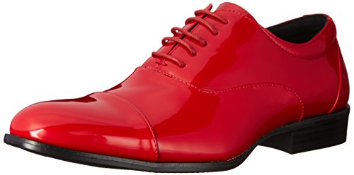 STACY ADAMS Herren Gala Cap-Toe Smoking Schnürschuh Oxford, Rot (rotes Leder), 42 EU von STACY ADAMS