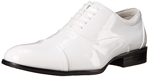 STACY ADAMS Herren Gala Cap-Toe Smoking Schnürschuh Oxford, Weiá (weiße Lacklederoptik), 38 EU von Stacy Adams