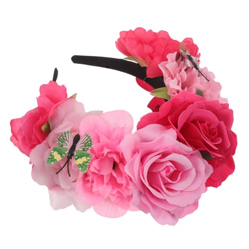 STAHAD Mexikanisches Blumen Haarband mit Schmetterling Künstliche Krone Leichter Stirnband Kopfschmuck für Halloween Party Dia De Muertos Cosplay und Festliche Anlässe STAHAD Mexikanisches Blumen Haarband mit Schmetterling Künstliche Krone Leichter Stirnband Kopfschmuck für Halloween Party Dia De Muertos Cosplay und Festliche Anlässe von STAHAD