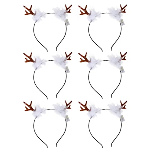 STAHAD 6st Leuchtendes Geweih-stirnband Requisiten Für Weihnachtskostüme Weihnachtskopfkissen Gefälligkeiten Für Weihnachtsfeiern Weihnachtslicht Stirnband Ausgabekarte Plastik Haar von STAHAD