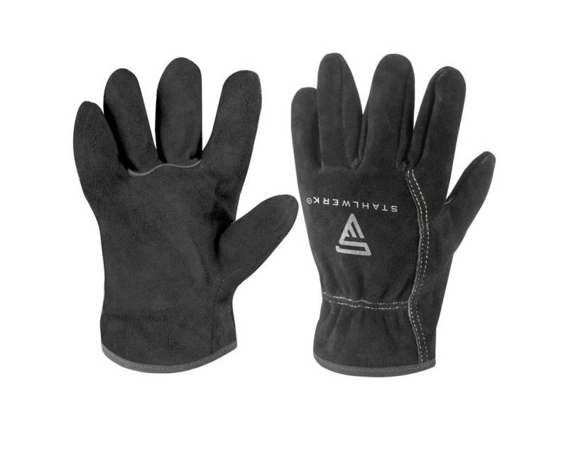 STAHLWERK Arbeitshandschuhe Schweißerhandschuhe / Hitzebeständige Handschuhe (Paar, 2-St) schwer entflammbar, rutschfestes und griffiges Profil von STAHLWERK
